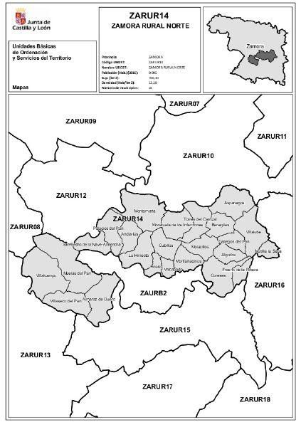 Mapa de las ubost en Zamora