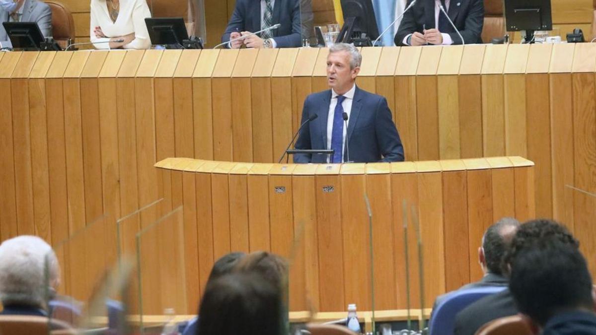 Rueda durante su intervención en el Parlamento.