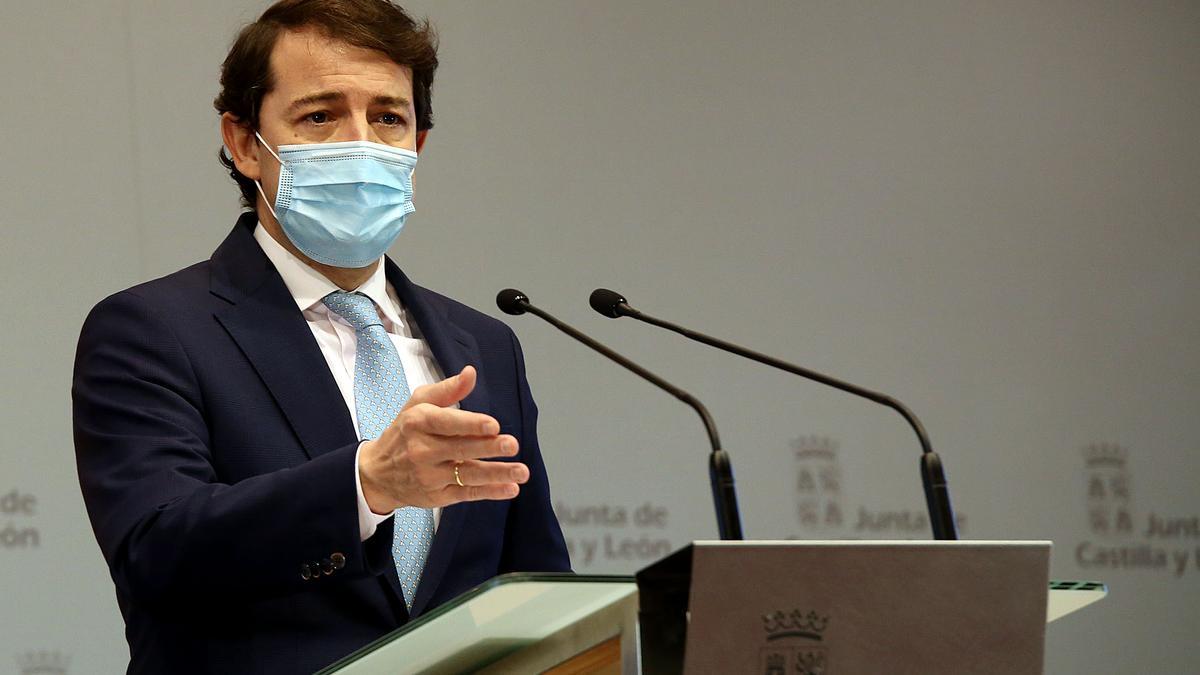 Fernández Mañueco, durante una rueda de prensa la semana pasada.