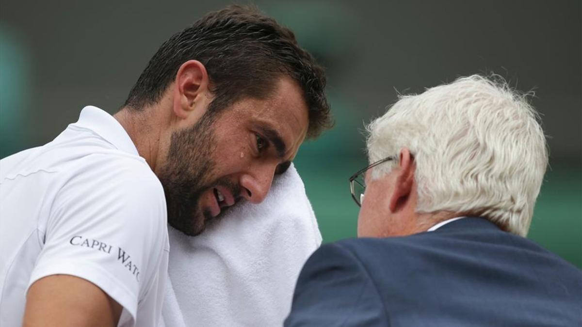 Marin Cilic recibió tratamiento para una ampolla en el pie izquierdo