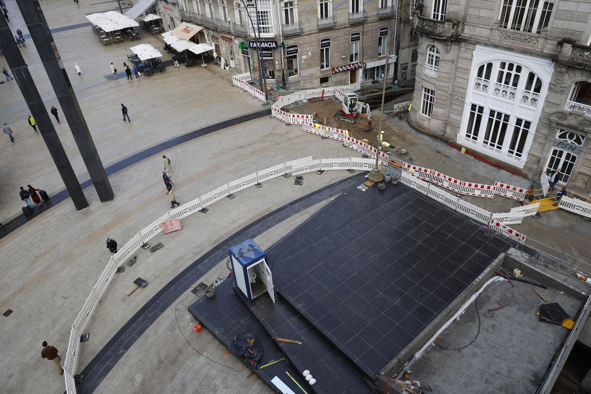 El avance de la nueva Porta do Sol llega hasta su palco