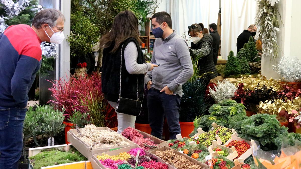 Puestos de flores en el Jardín Botánico de Córdoba, en el Mercado en el Jardín del domingo.