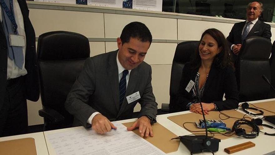 Toni Francés durante una cumbre de alcaldes en Bruselas