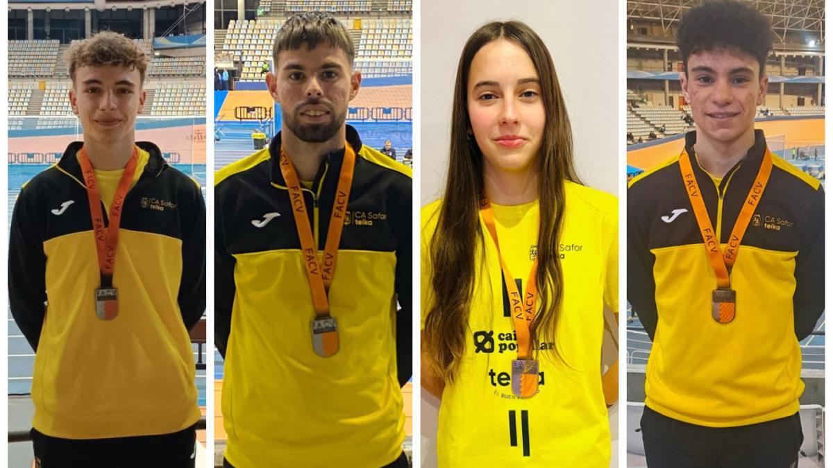 Los cuatro medallistas absolutos del CA Safor Teika