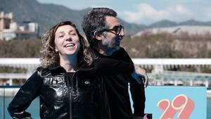Judit Martín y Berto Romero, en el photocall del Muelle Uno