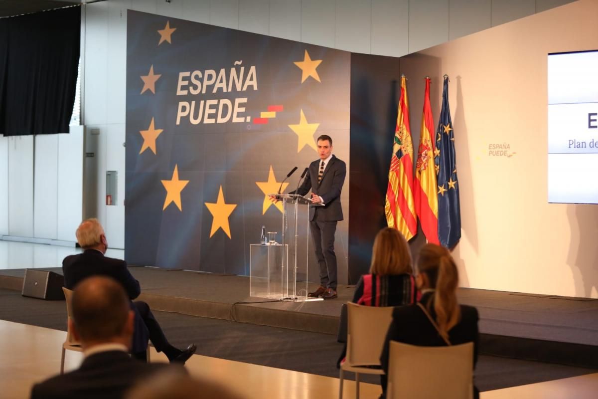 Sánchez presenta en Zaragoza el plan del Ejecutivo para la recuperación de la economía