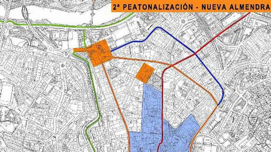Mapa de la segunda peatonalización proyectada. // FdV
