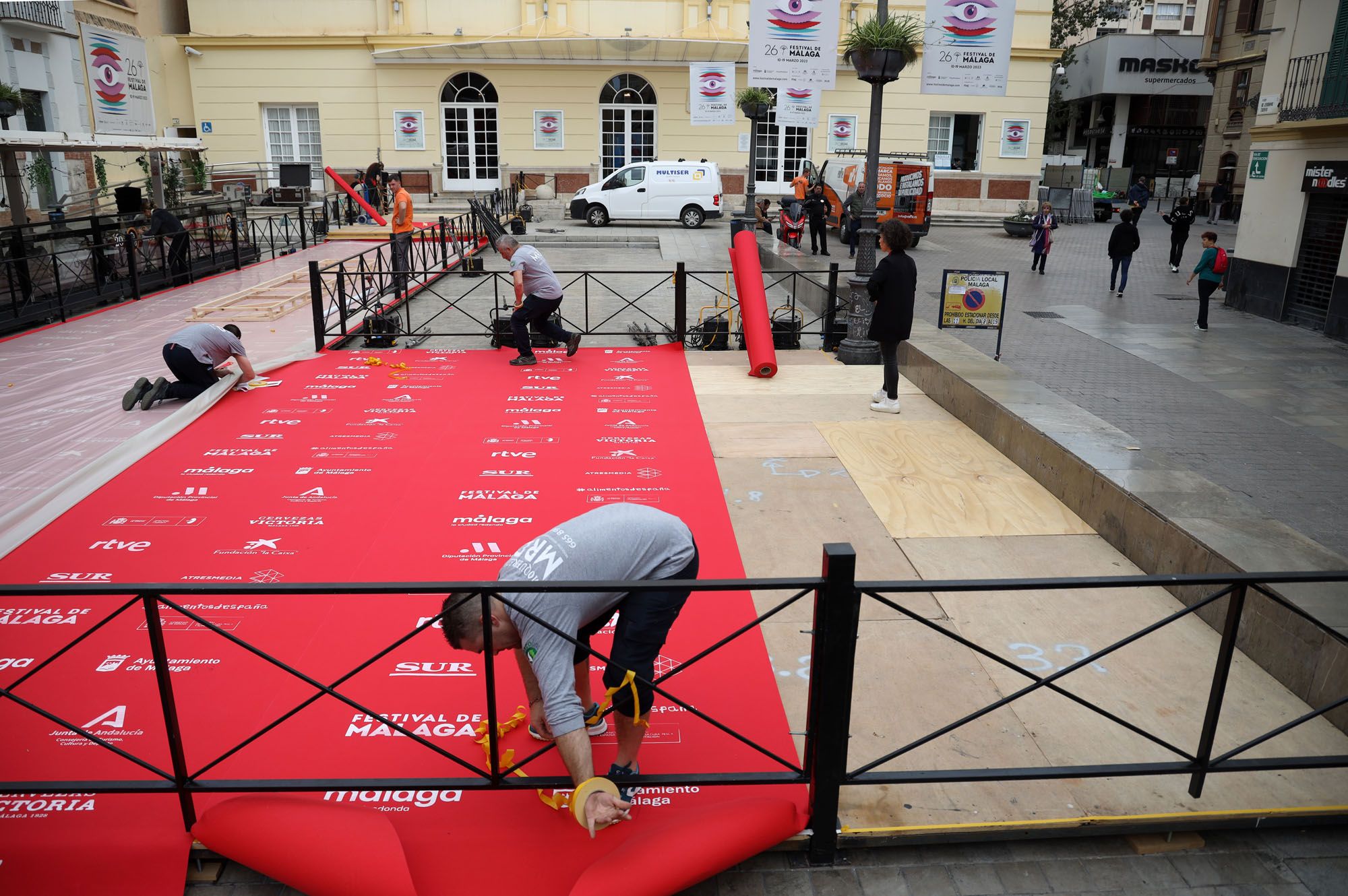 Preparativos del Festival de Cine de Málaga de 2023