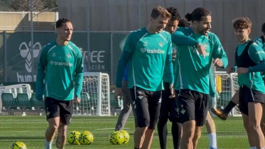 Vídeo | El Betis entrena sin Cucho como ausencia destacada además de Chimy, Bellerín, Amrabat, Lo Celso e Isco