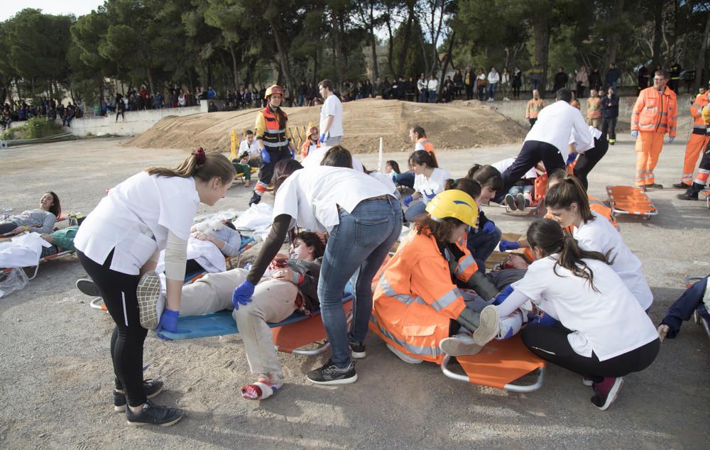 Simulacro de la Escuela de Enfermería de Castelló