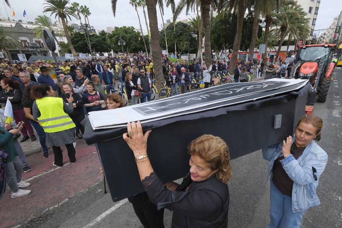 Protesta del sector primario de Gran Canaria contra el acuerdo UE-Mercosur
