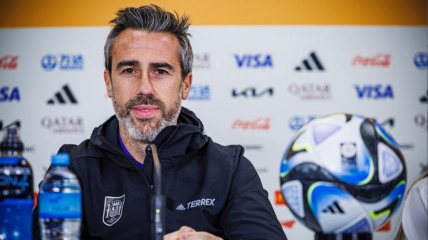 El seleccionador nacional Jorge Vilda en rueda de prensa durante el Mundial de Australia y Nueva Zelanda