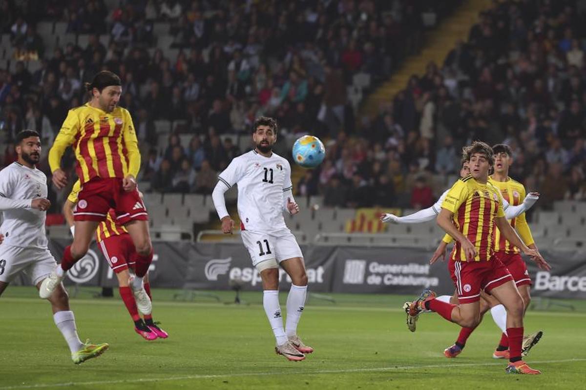 Partido entre Catalunya-Palestina en el Estadi Olímpic de Lluís Companys