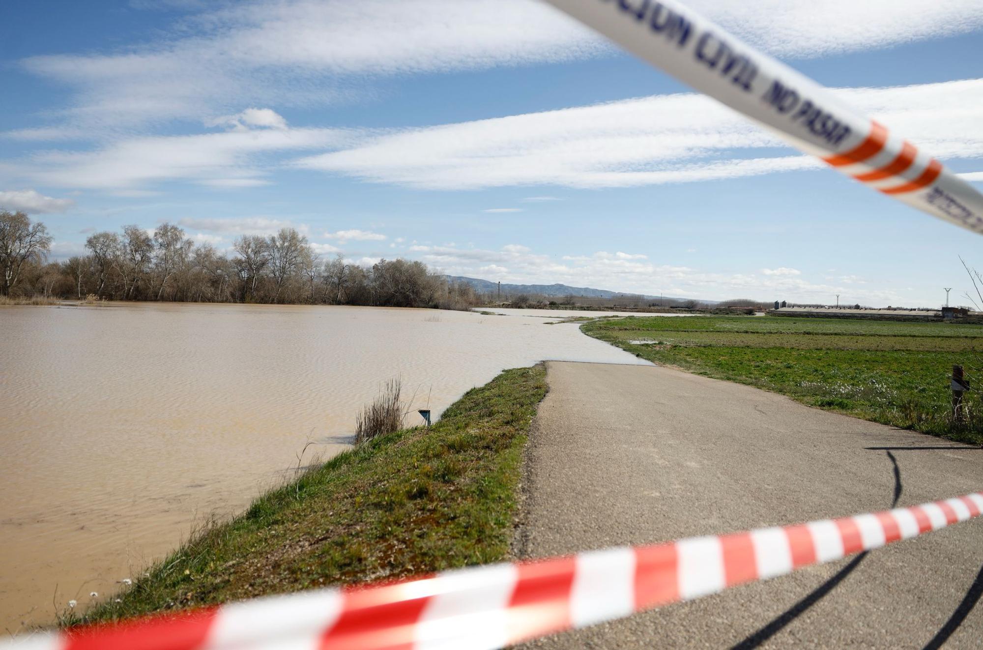 En imágenes | Así transcurre la crecida del Ebro a su paso por Aragón
