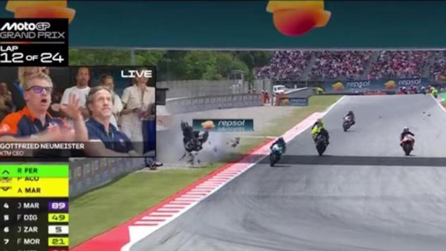 Pavoroso accidente de Álex Márquez en la carrera de MotoGP de Barcelona