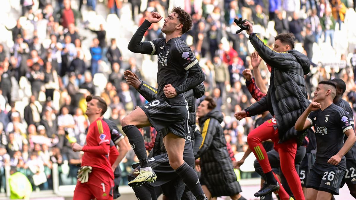 La Juventus celebra el agónico triunfo ante el Frosinone