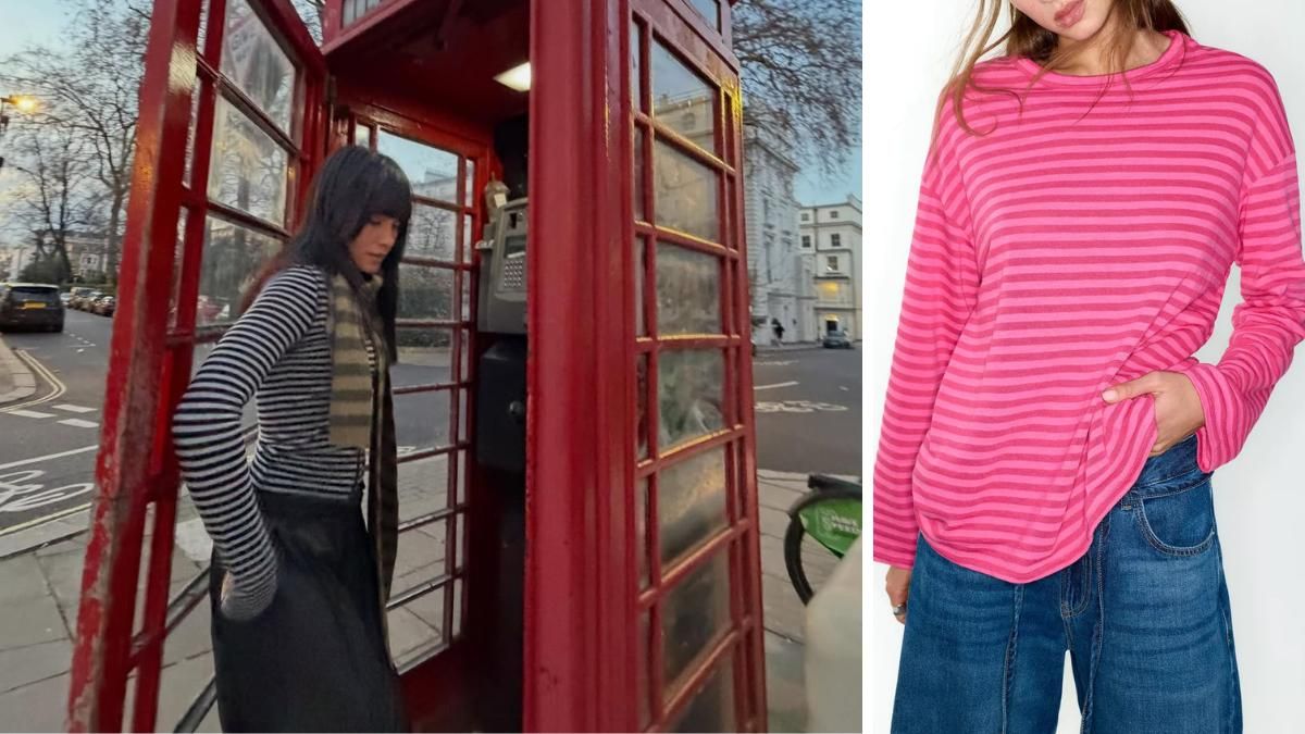 Aitana en Londres con una camiseta de rayas