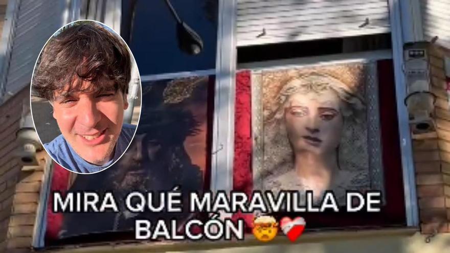 Rancio descubre una curiosa estampa cofrade en Sevilla: una virgen escondida en un balcón