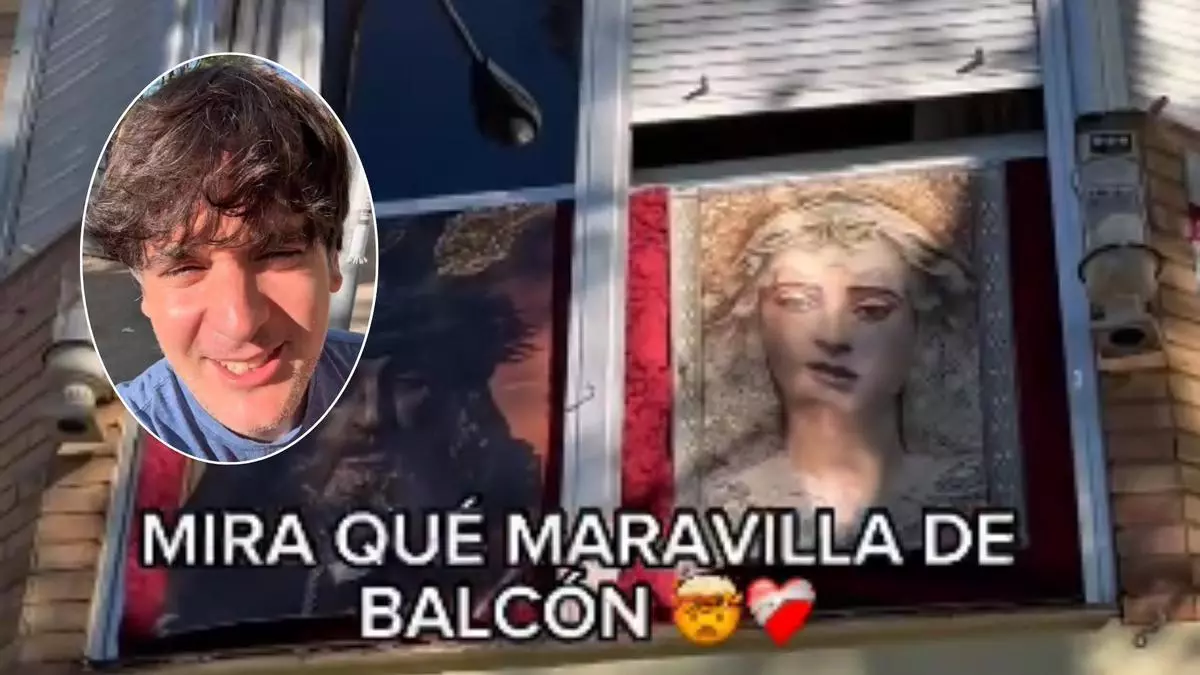 Rancio descubre una curiosa estampa cofrade en Sevilla: una virgen escondida en un balcón
