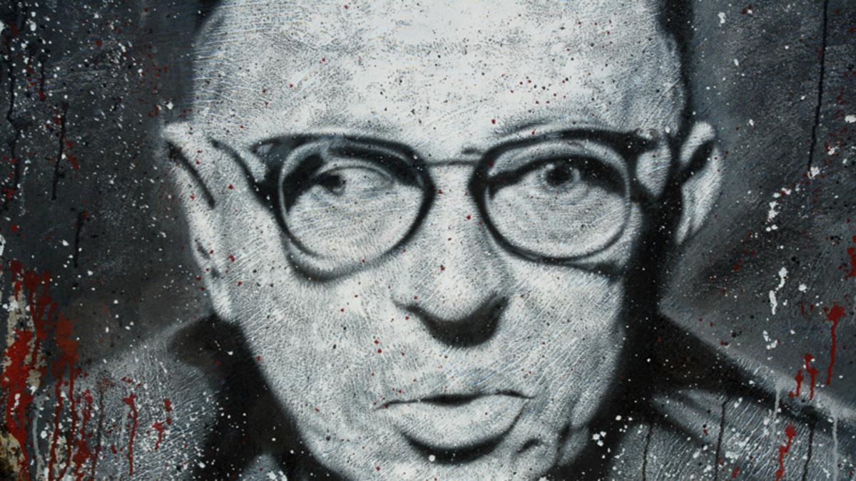 Jean-Paul Sartre, retratado en una pintura.