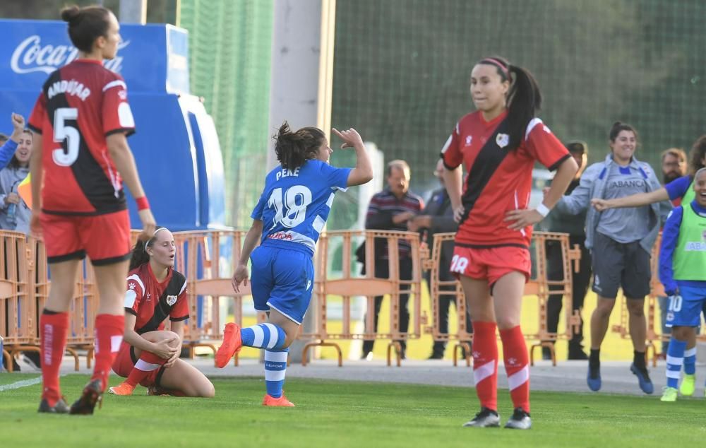 El equipo coruñés, superior, golpea tras el descanso con tantos de Peke, Gaby y Maya Solo el todopoderoso Barça, que hoy visita Huelva, puede igualar sus 13 puntos.