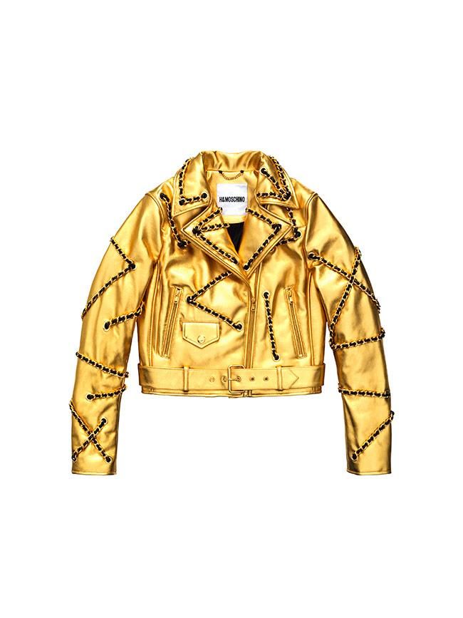 Todas las imágenes de la colección de Moschino x H&M: biker dorada