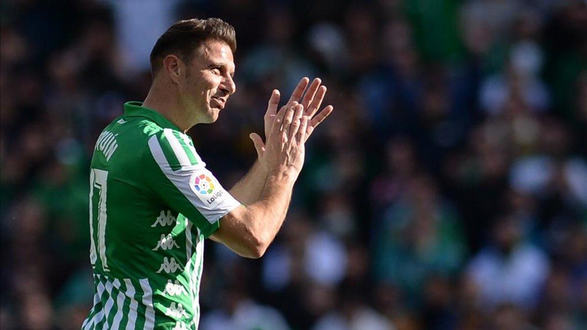 Joaquín Sánchez en un partido con el Betis