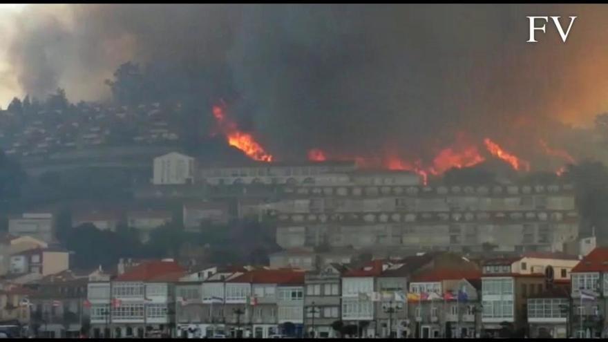 Baiona, rodeada de llamas