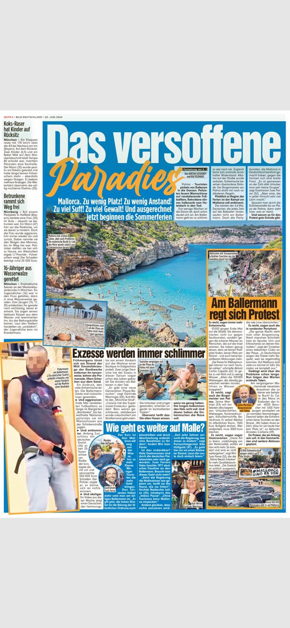 El reportaje publicado este jueves en el 'Bild' sobre cómo empeora el turismo de borrachero en Playa de Palma.
