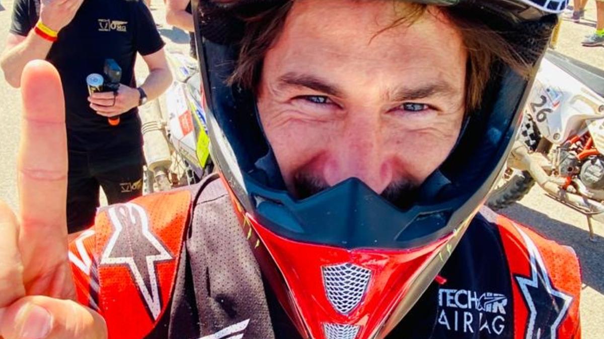 Joan Barreda tras ganar el Rally de Andalucía 2021 en motos