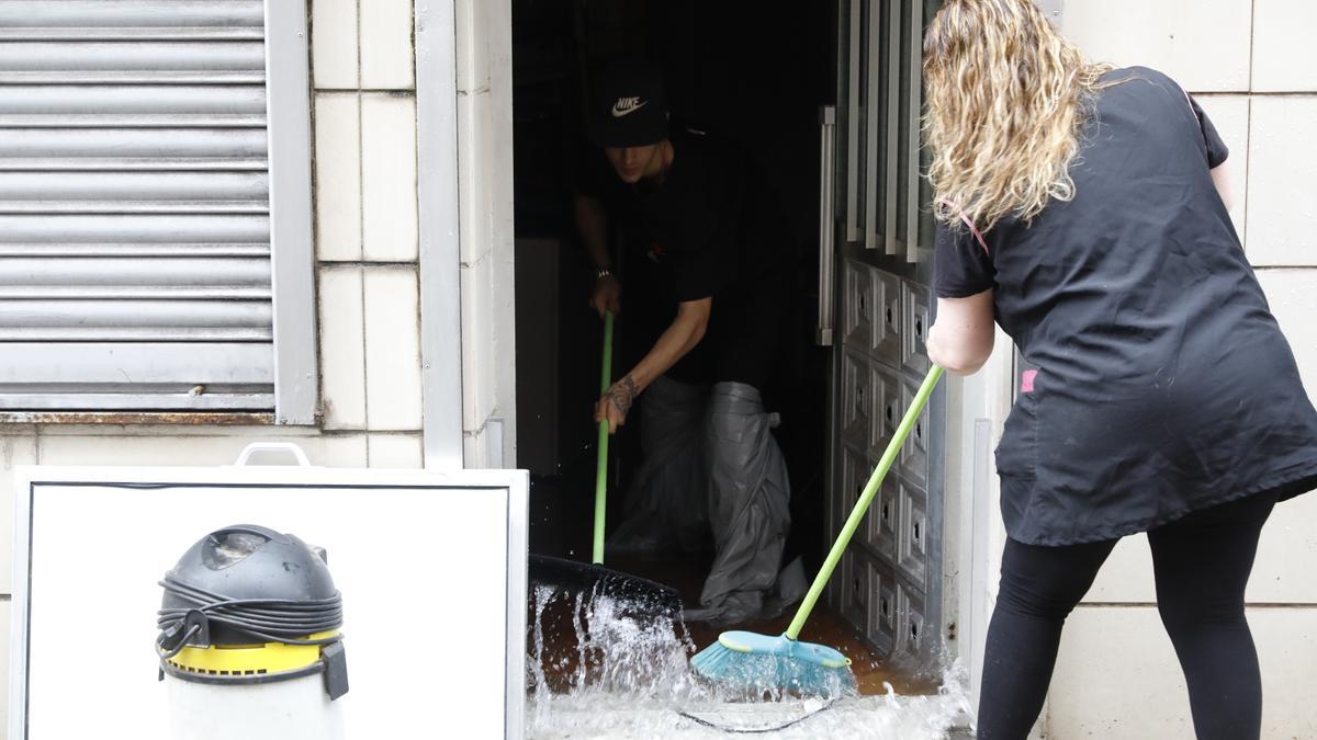 Inundaciones en Gijón por las fuertes lluvias