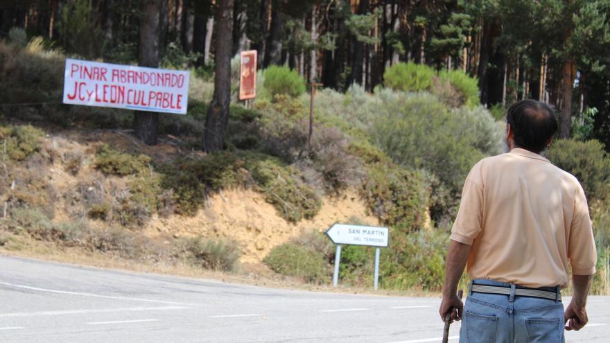 Los vecinos de Terroso piden la limpieza de un pinar por seguridad vial