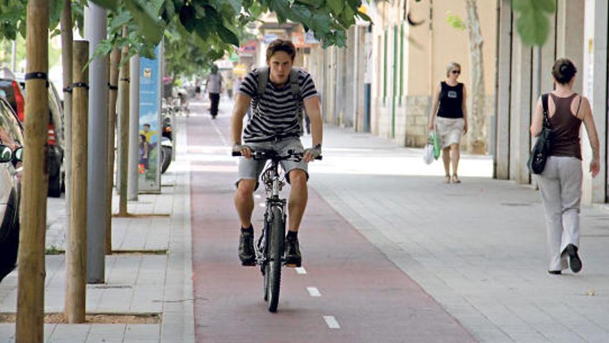 Vista del carril bici de la calle Arxiduc Lluís Salvador. tesa juan