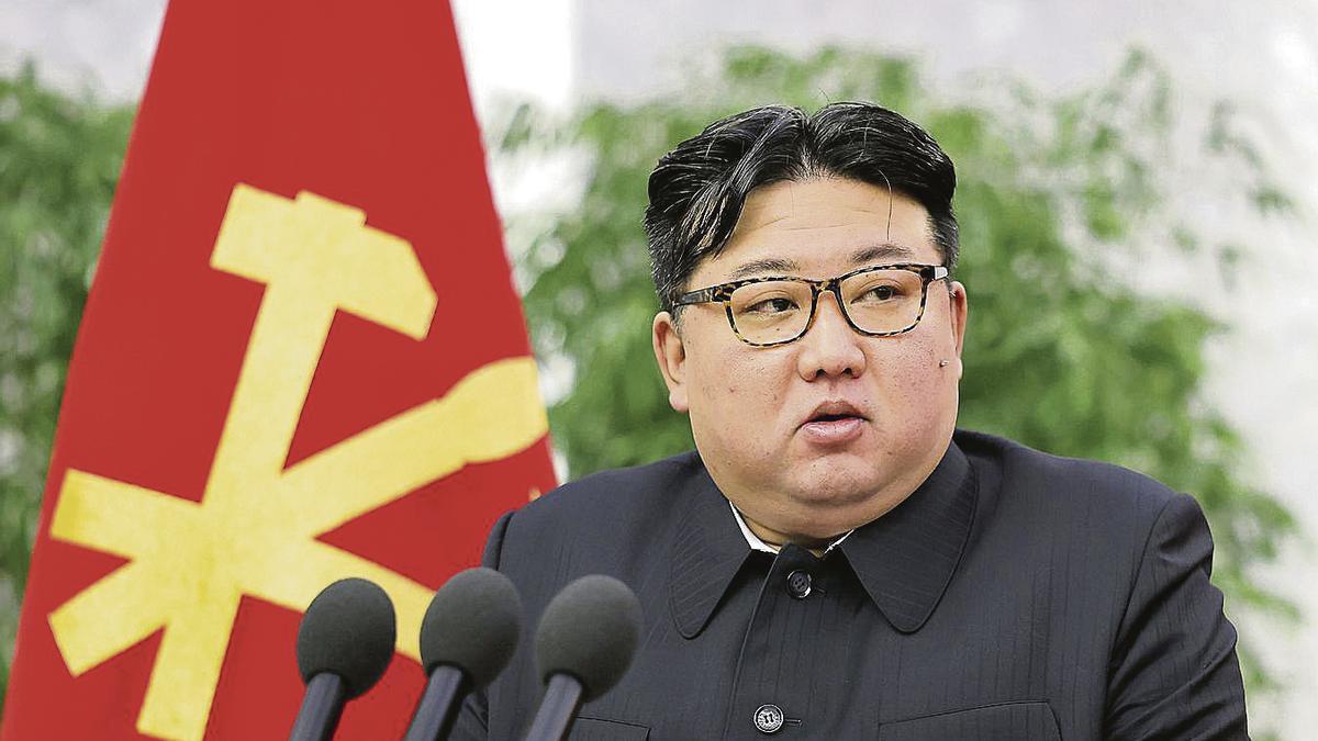 Kim Jong-un, durante un discurso ante el Partido de los Trabajadores de Corea del Norte, el pasado enero.