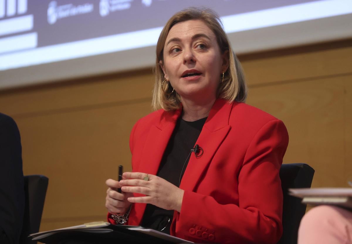 La vicepresidenta de la Diputación de València, Natàlia Enguix, durante su intervención en el IV Foro de Municipalismo.