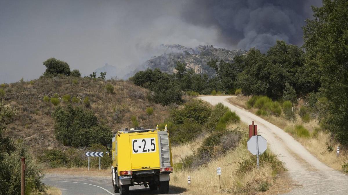 Incendio originado en Fermoselle, que ha afectado a varios pueblos de Sayago