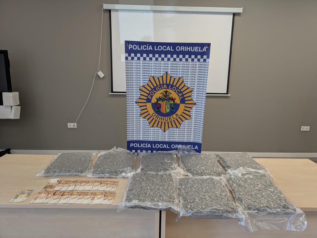 Sustancia vegetal prensada intervenida por los agentes
