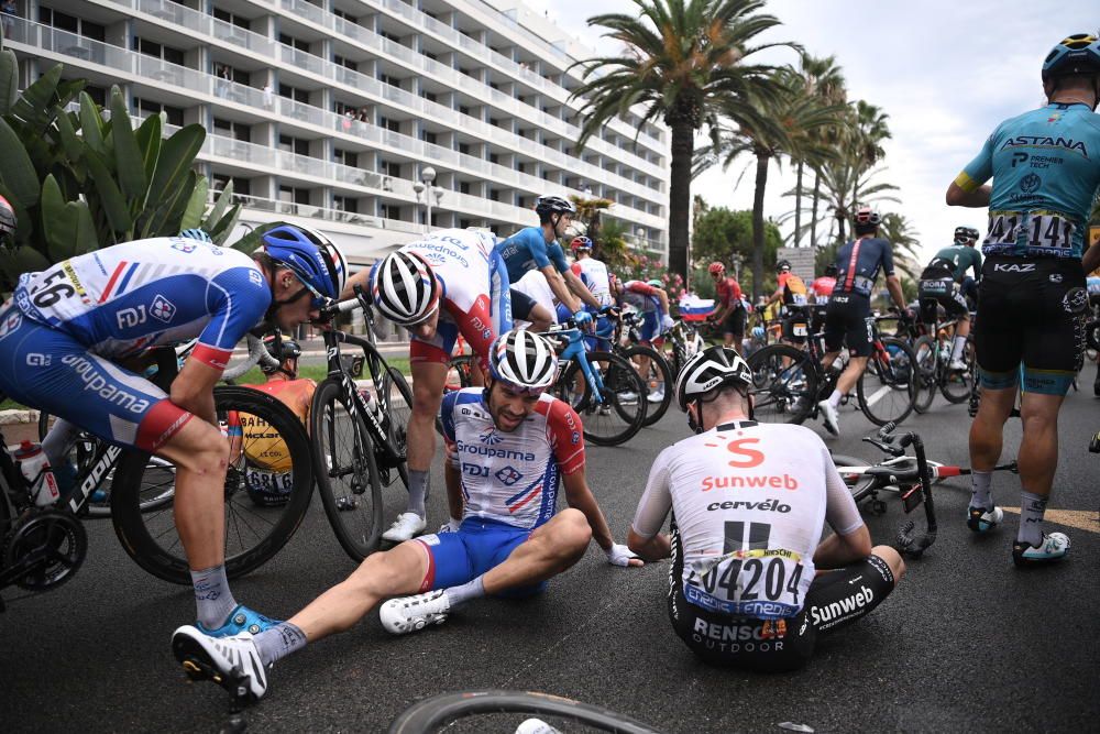 Caída de Valls, Pinot, Soler en meta del Tour