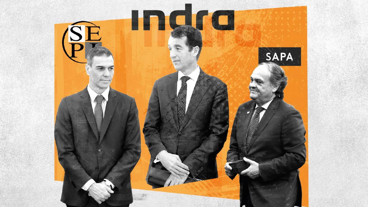 Pedro Sánchez, Ángel Escribano y Jokin Aperribay