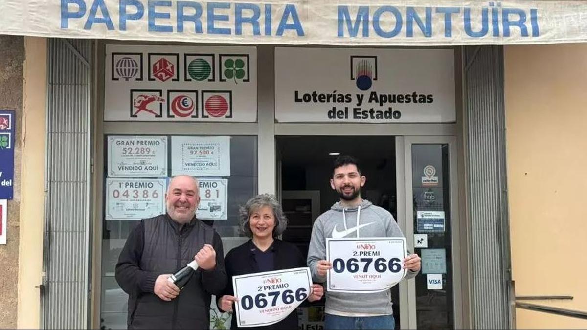 Montuïri repartió el segundo premio de la Lotería del Niño en 2025