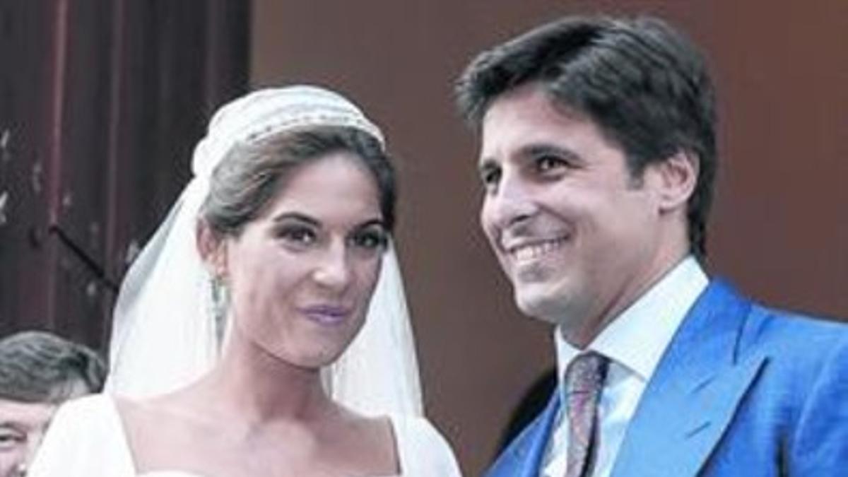 Fran Rivera y Lourdes Montes, el día de su boda, en julio del año pasado.