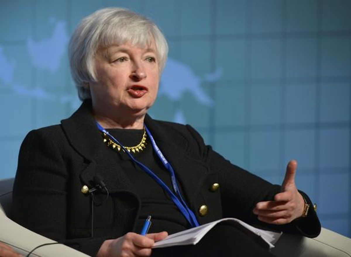Janet Yellen, presidenta de la Reserva Federal dels EUA. Janet Yellen, presidenta de la Reserva Federal dels EUA.