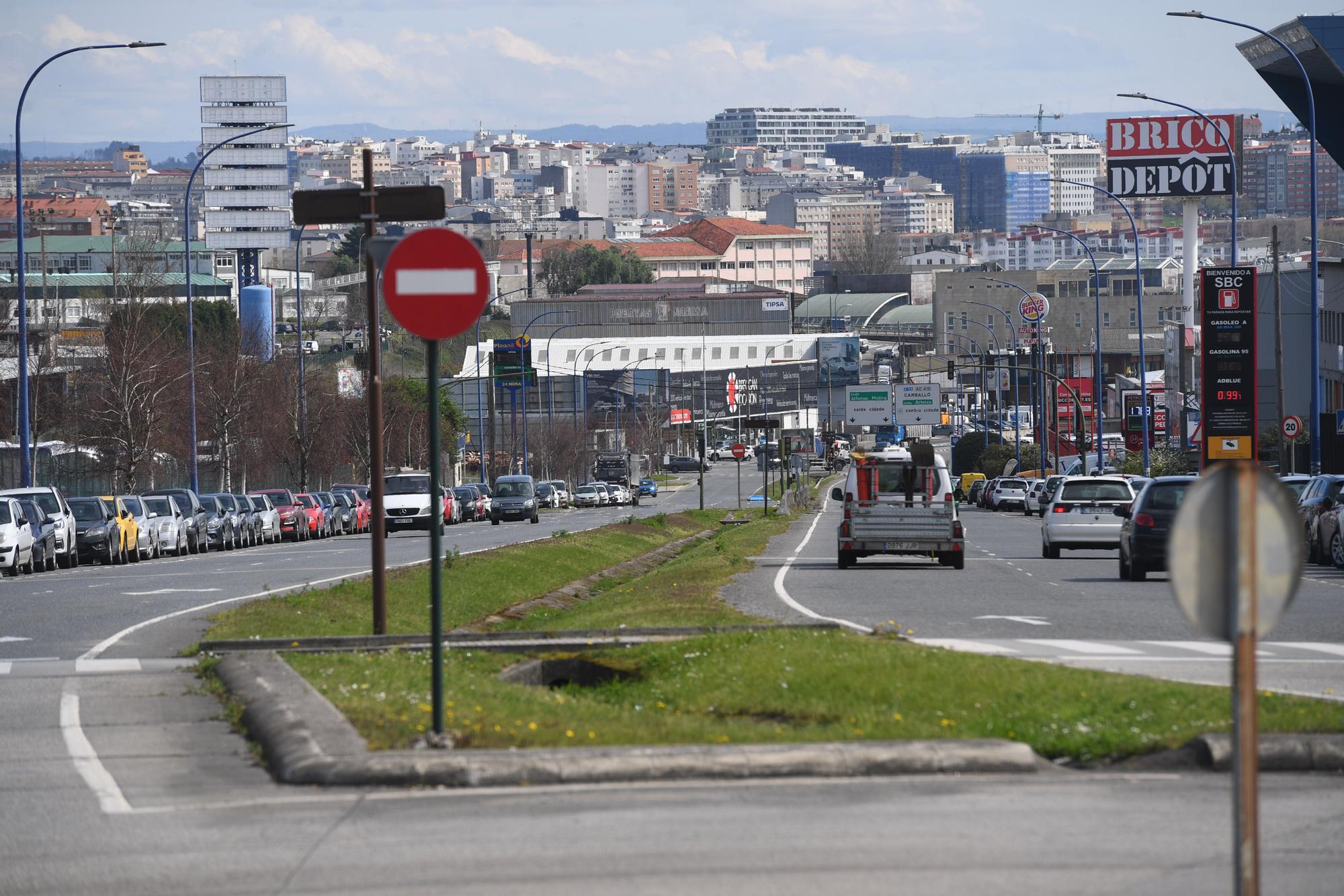 Polígono de A Grela en el décimo día de paro de transportes