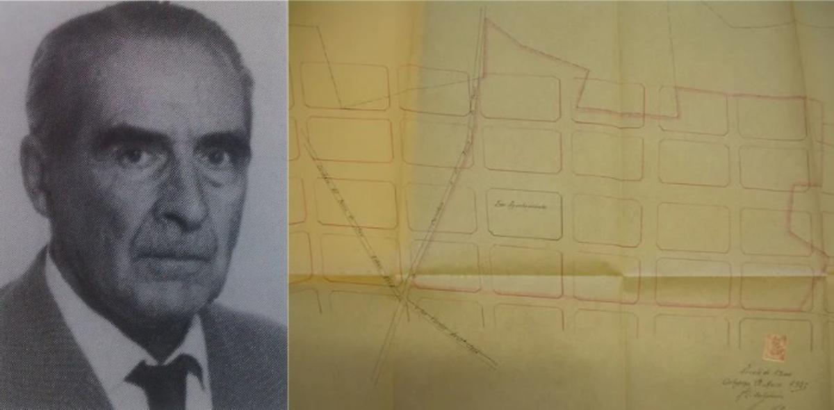 Luis De Vial Diestro y a su izquierda plano del campo de golf del Ensanche