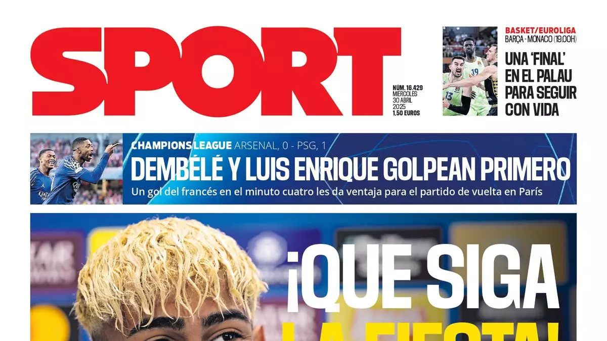 La portada de SPORT de hoy mircoles, 30 de abril de 2025