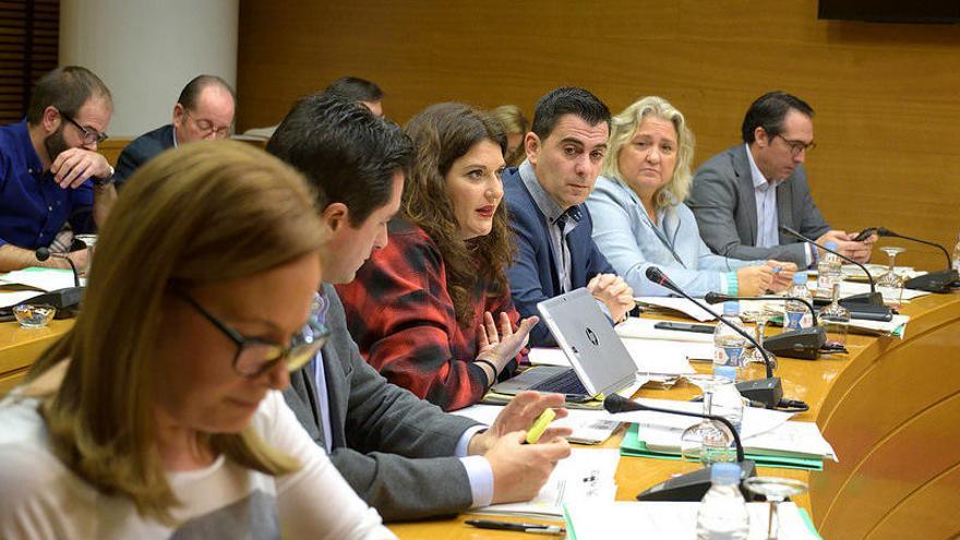 Un momento de la comisión de Economía en el debate de presupuestos, esta mañana en las Corts