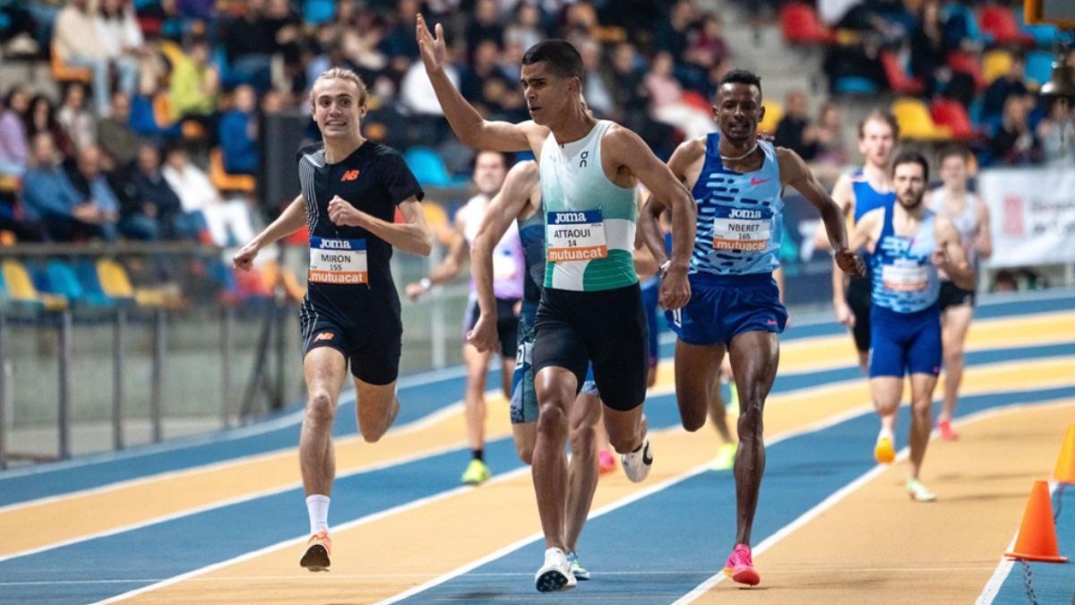 Mohamed Attaoui, en su victoria en 1.500 metros en Sabadell.