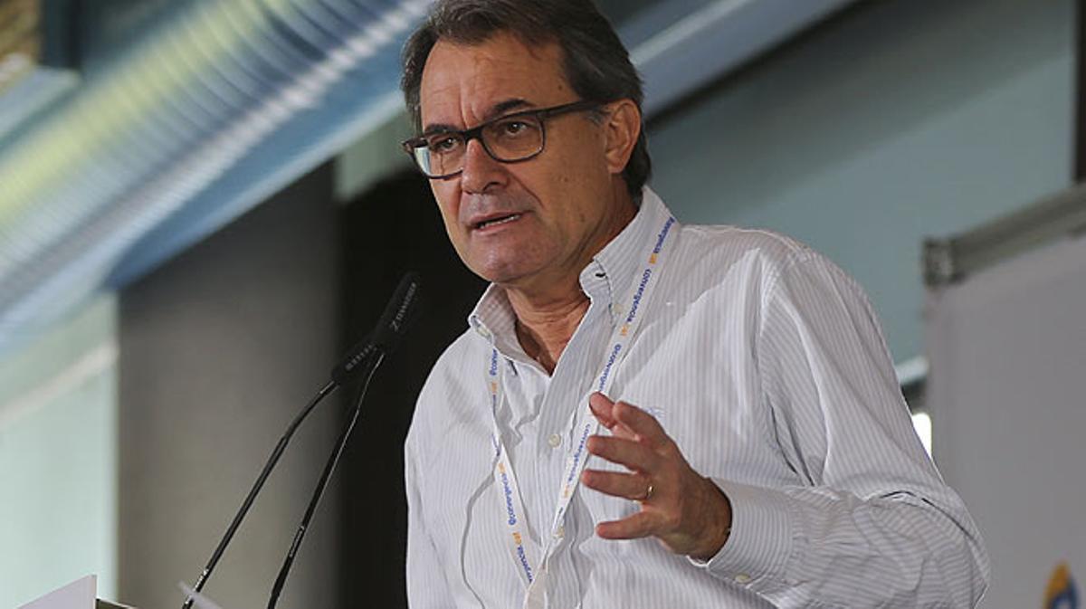 Artur Mas, durante su intervención ante el Consell Nacional de Convergència.