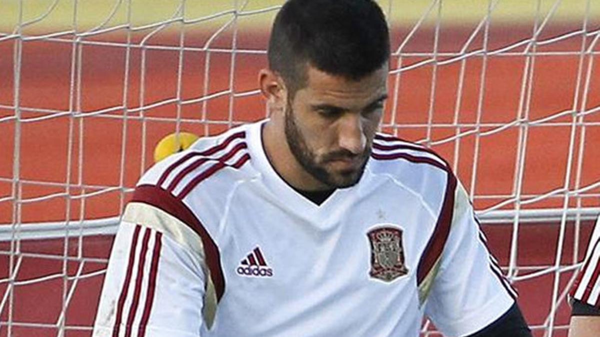 Casilla, en un entrenamiento de la selección