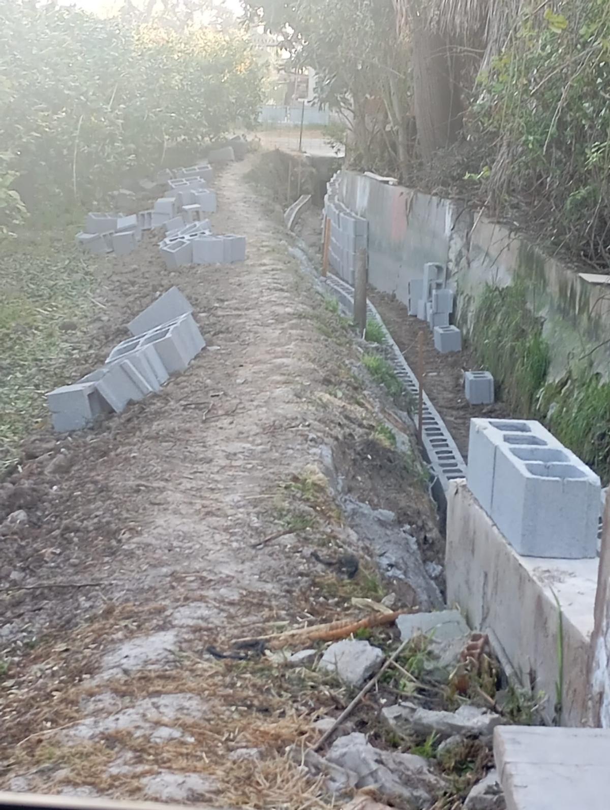 La obra que se está llevando a cabo en el brazal de la Casilla en Aljucer.